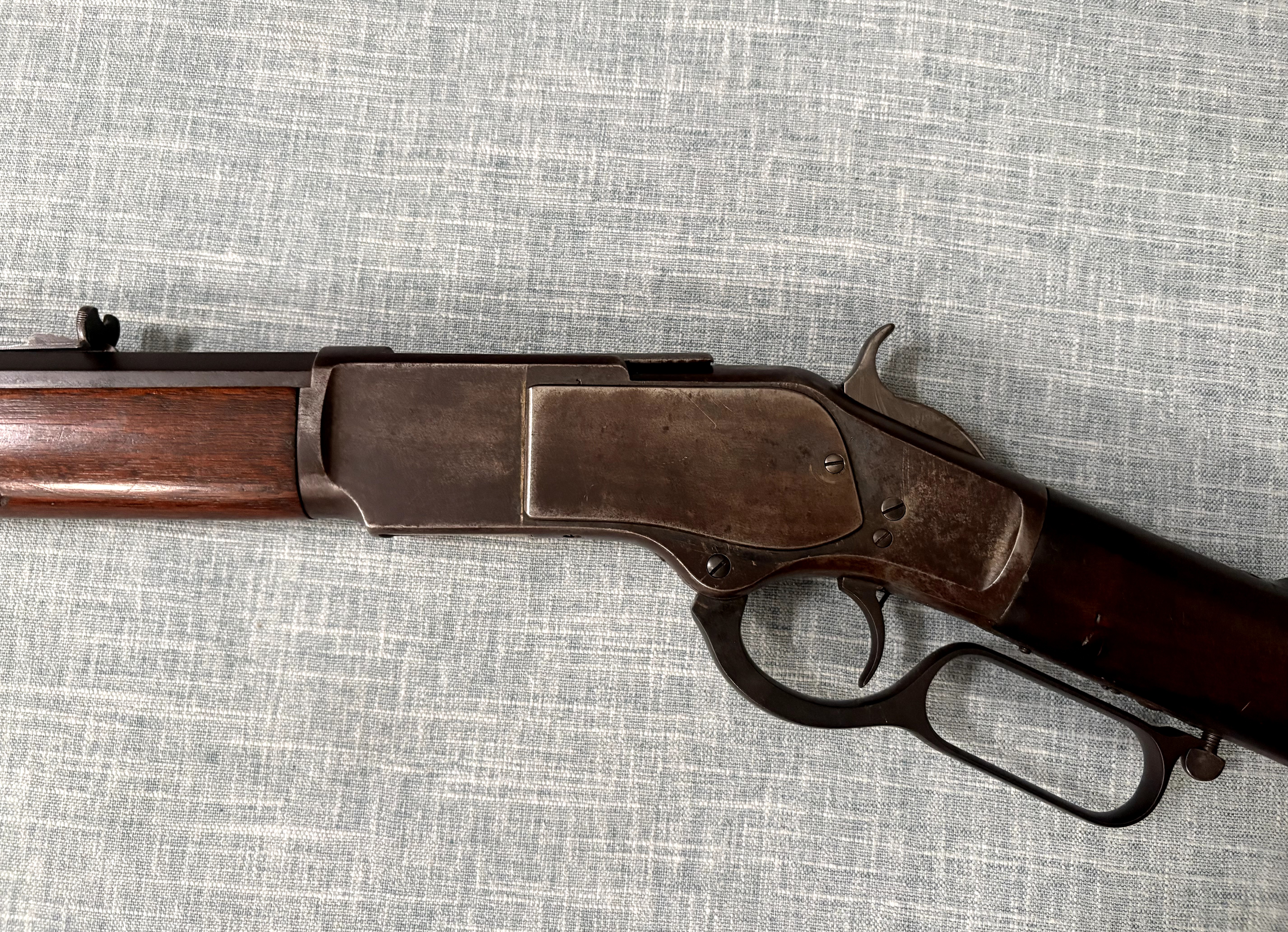 Winchester Model 1873 First Model left-side receiver, hammer, trigger, and lever