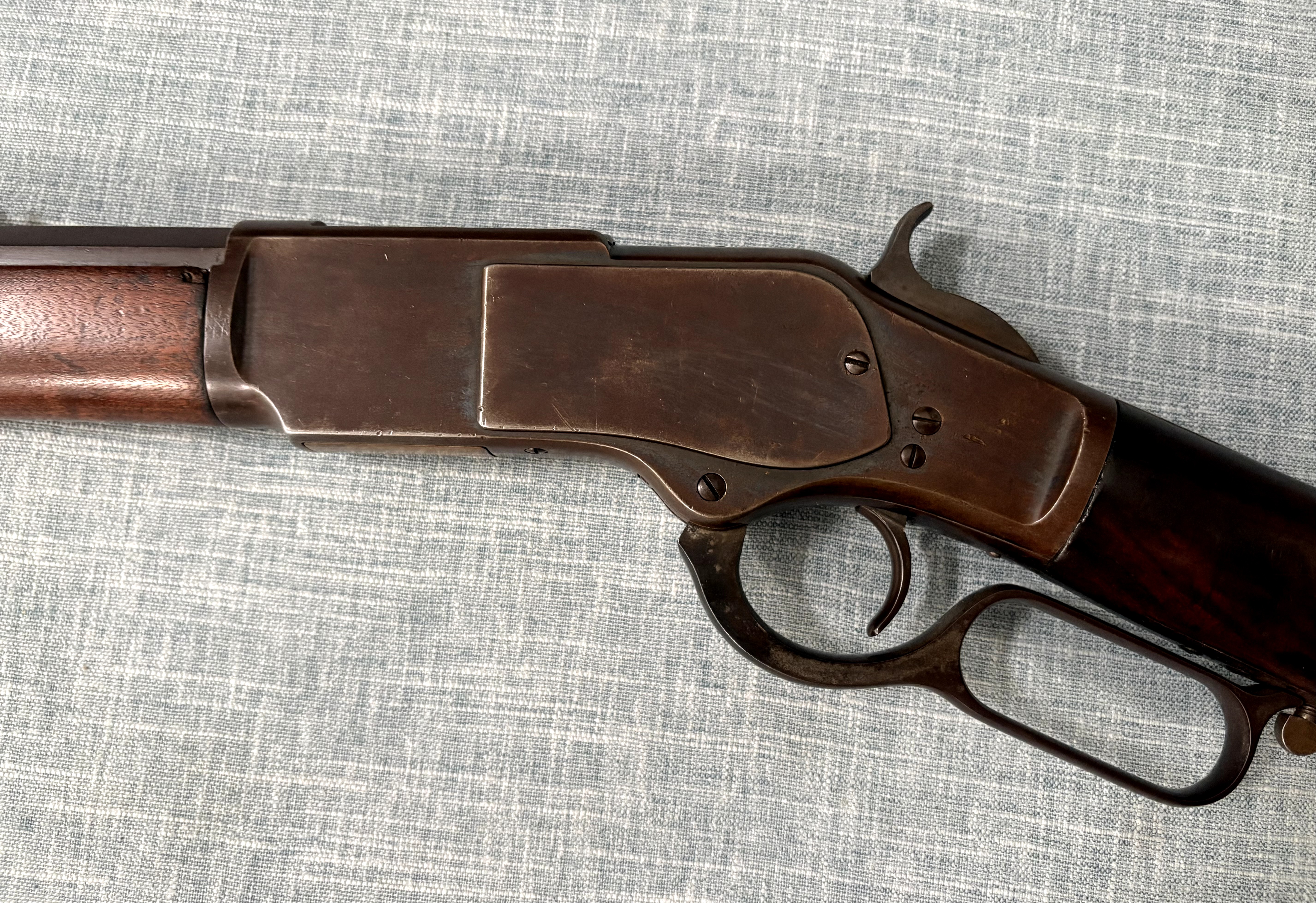 Winchester Model 1873 First Model left-side receiver, hammer, trigger, and lever