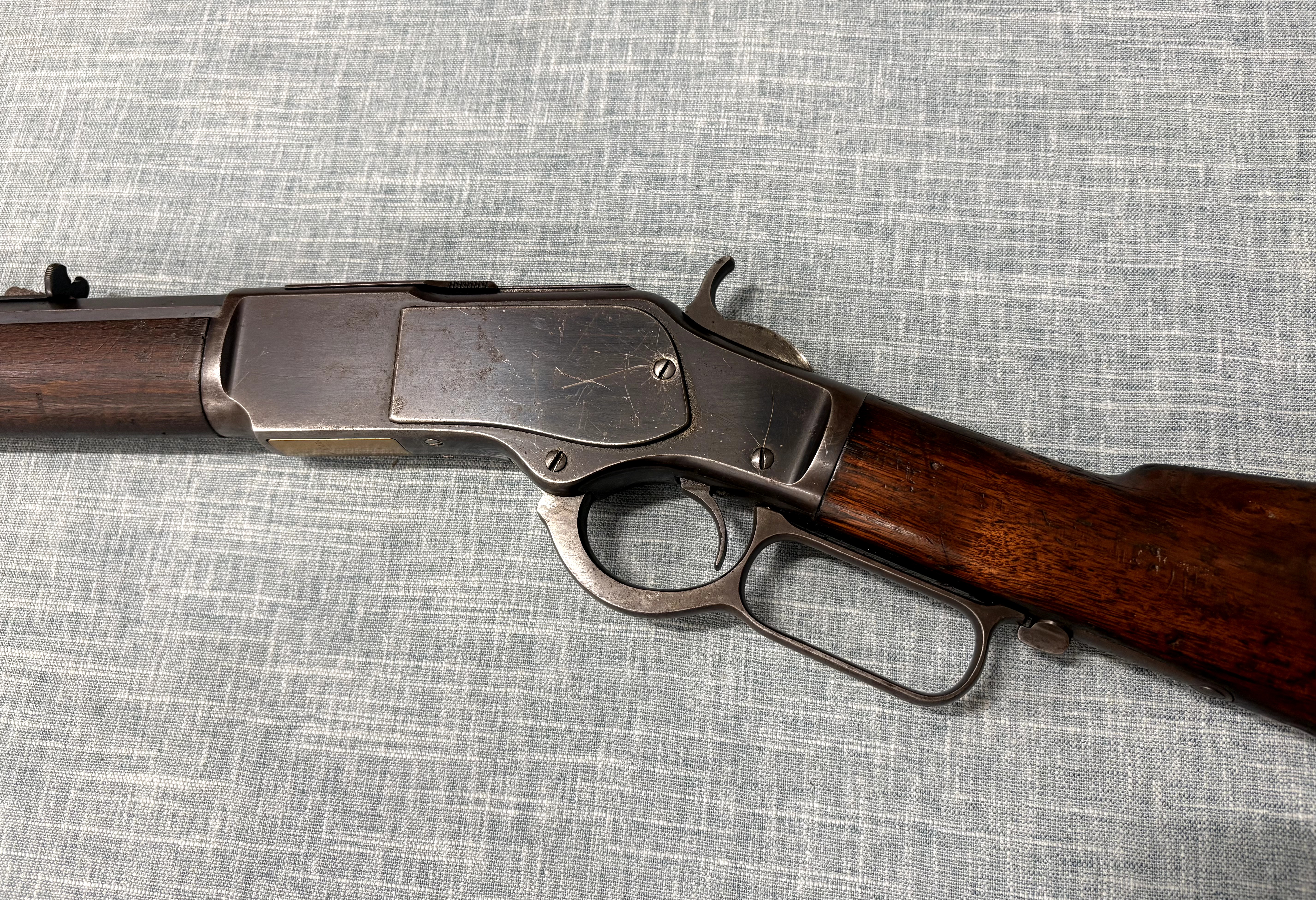 Winchester Model 1873 left-side receiver, hammer, trigger, and lever