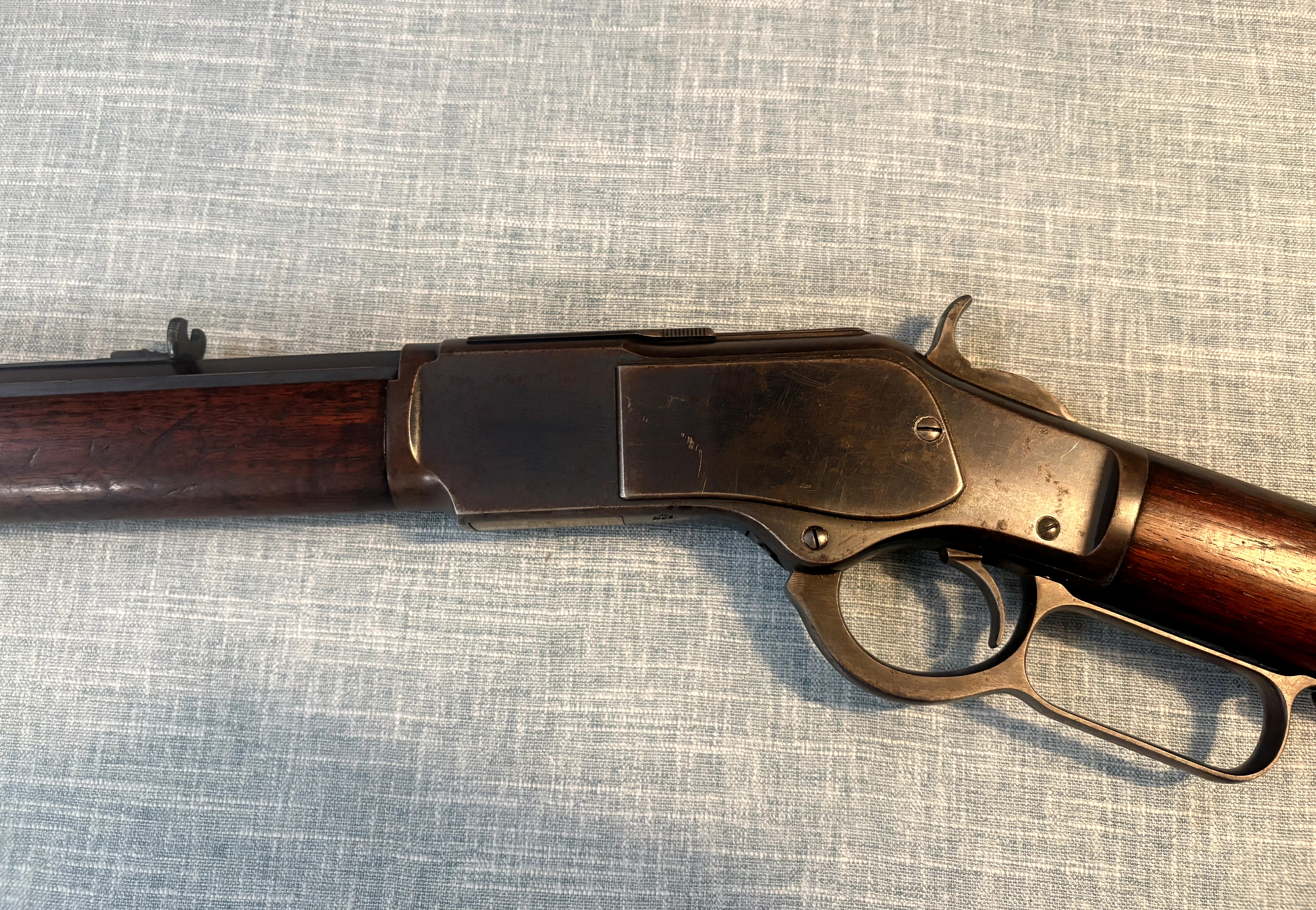 Winchester Model 1873 left-side receiver, hammer, trigger, and lever