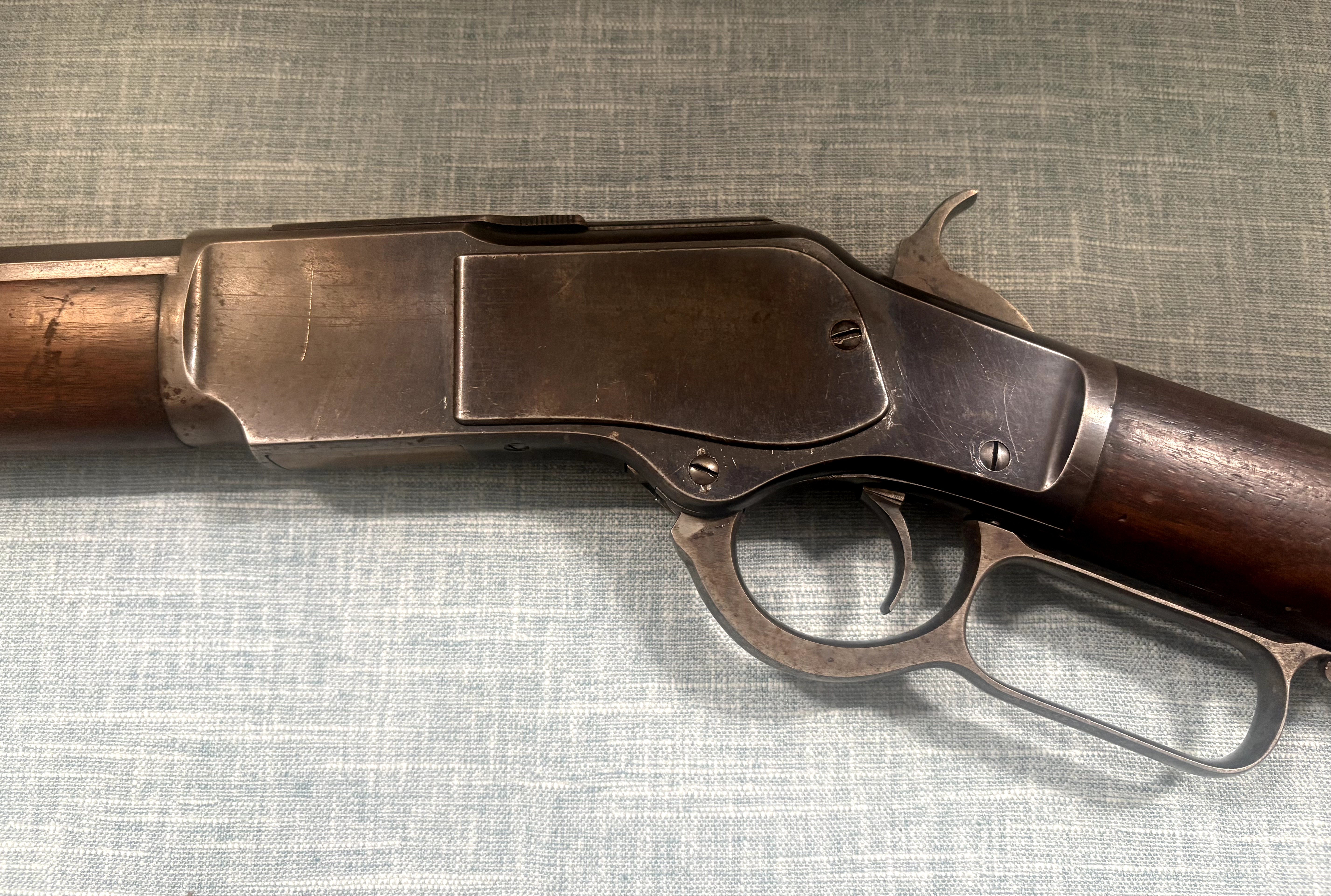 Winchester Model 1873 left-side receiver, hammer, trigger, and lever