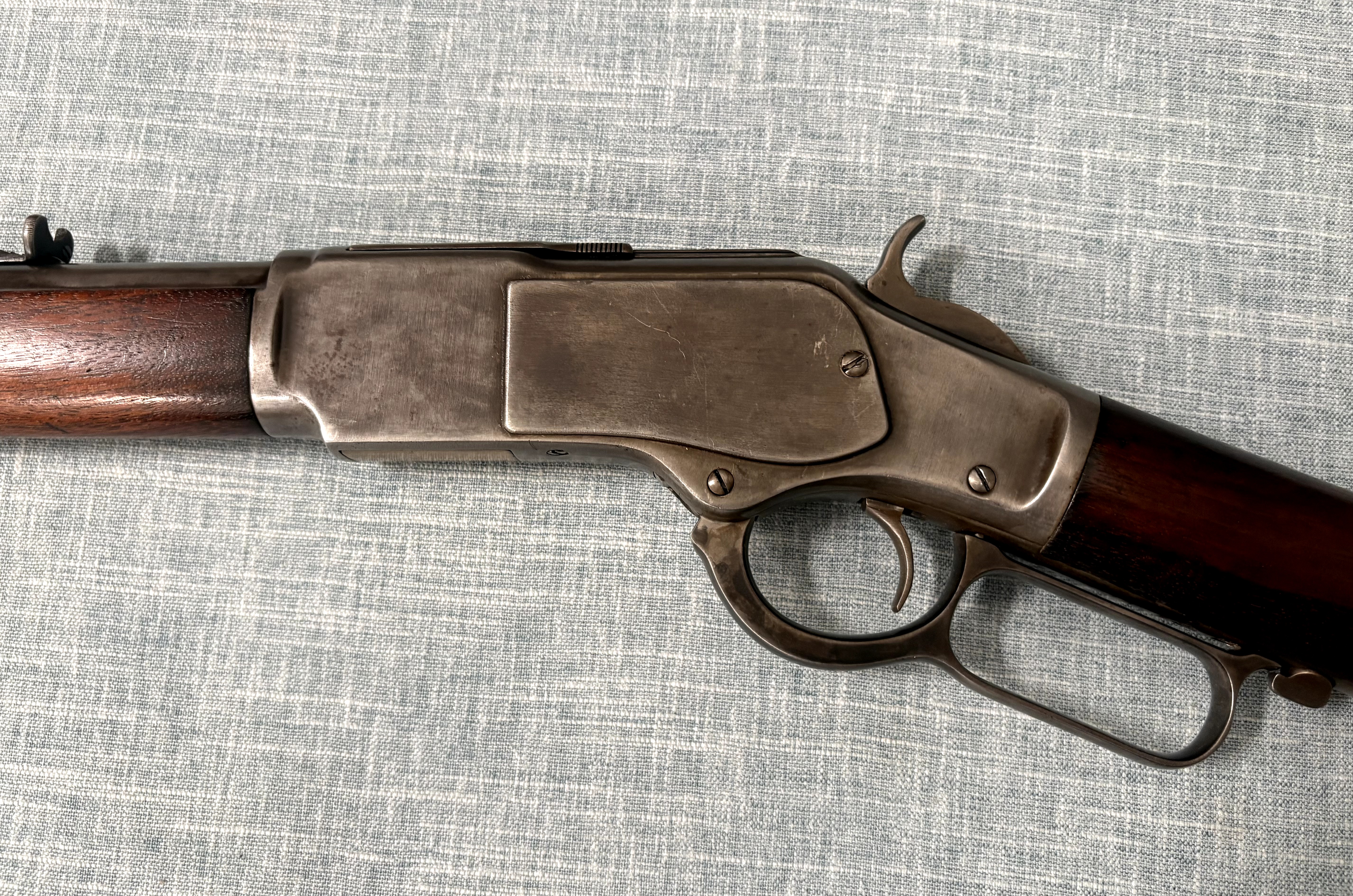 Winchester Model 1873 Third Model left-side receiver, hammer, trigger, and lever