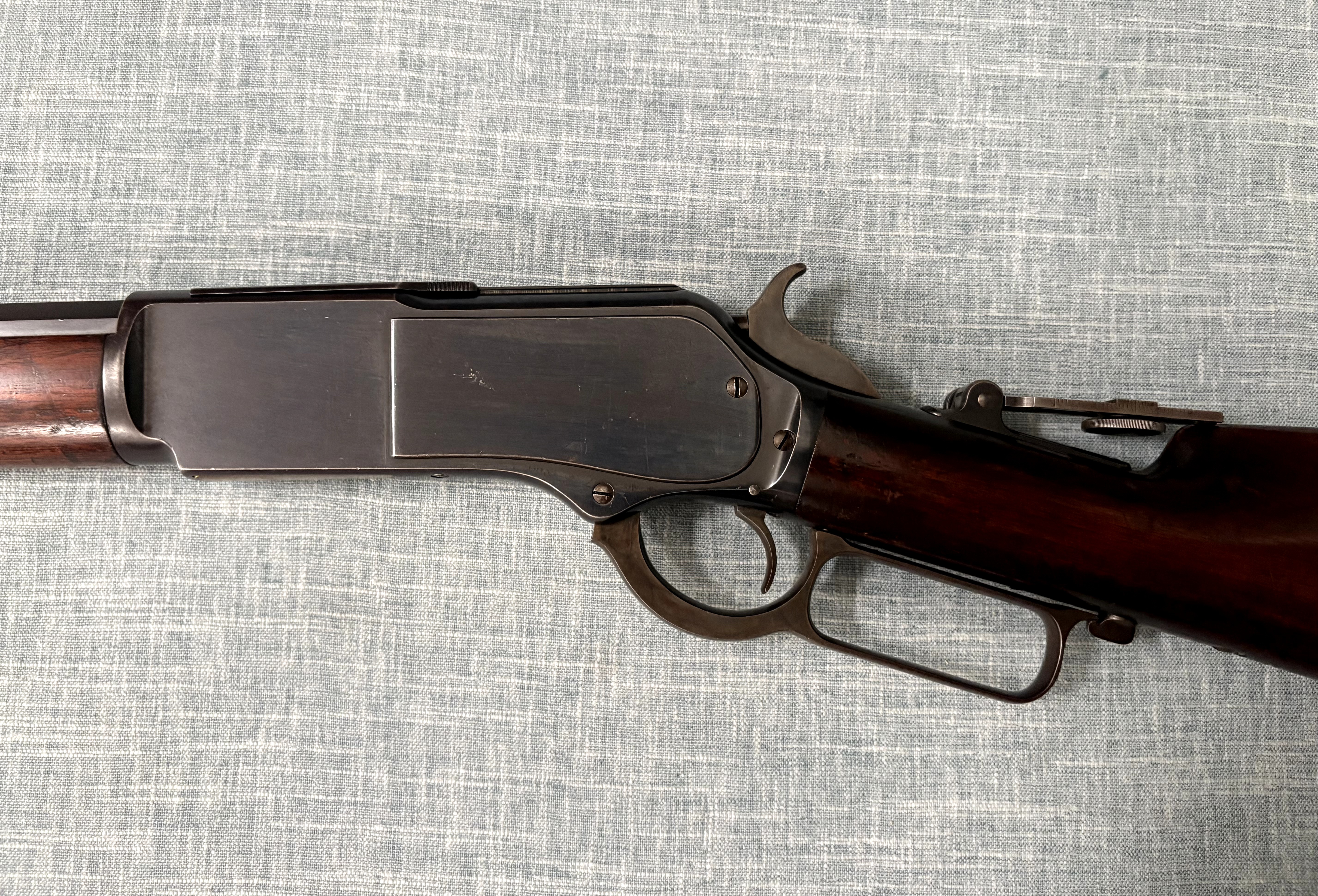 Winchester Model 1876 Third Model left-side receiver, hammer, trigger, and lever